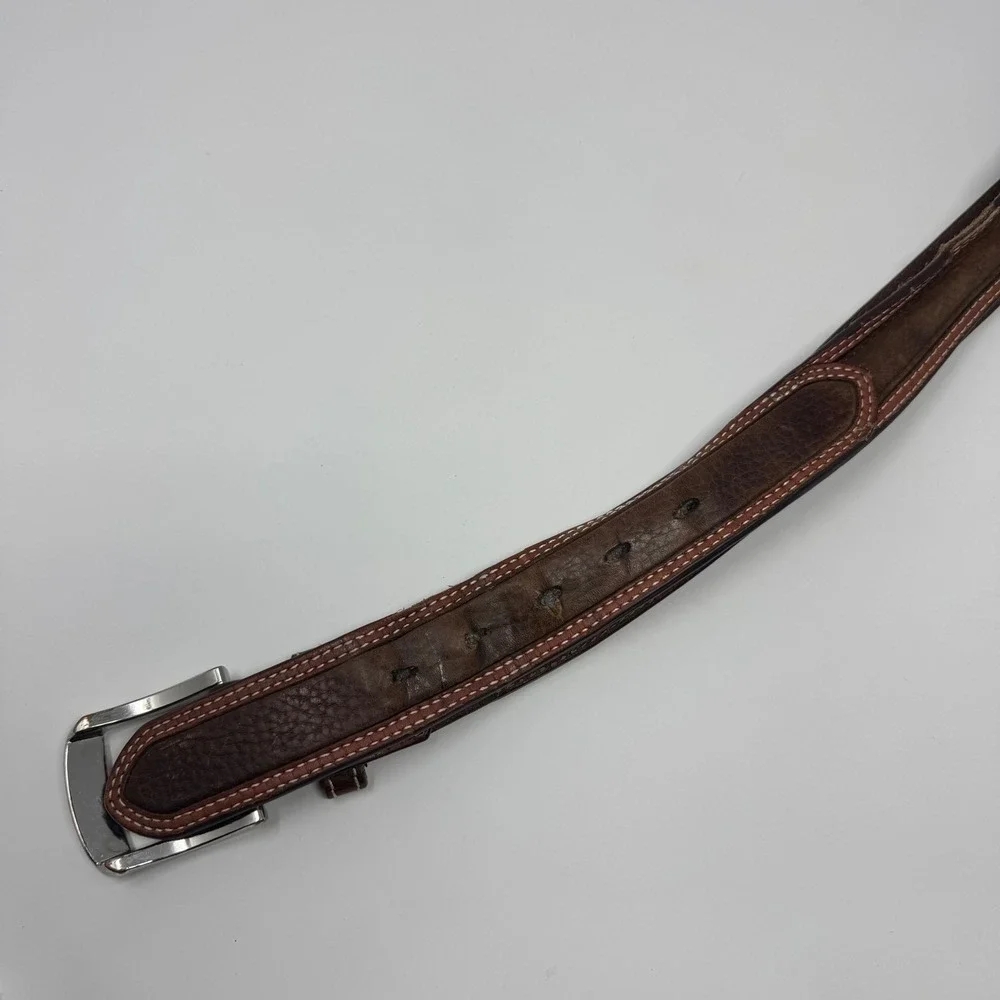 Ariat Men's Size 46 Brown Genuine Leather Belt Western Cowboy‎ FLAWS Workwear